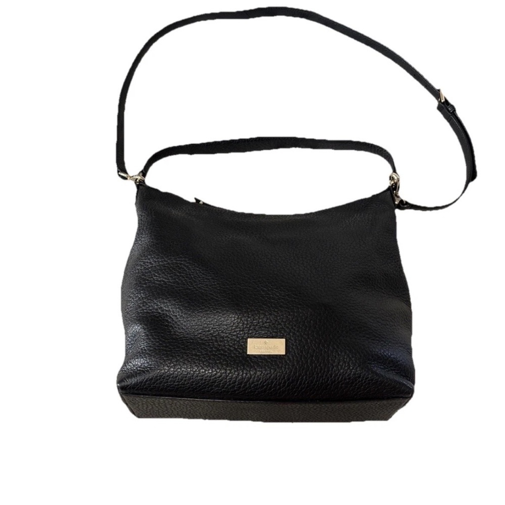 Kate Spade Black Pebbled Leather Shoulder Bag Hobo Purse Handbag Crossbody